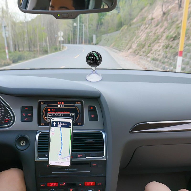 iplusmile Automotive Compass Ball, Car Compass with Bottom Stick Adjustable