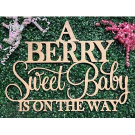 A Berry Sweet Baby is on the way Sign for for Backdrop,Baby Shower Wall Decorations for Berry Birthday Decor,Strawberry Theme Backdrop