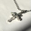 Yunison Rhinestone Cross Pendant Necklace Y2k Dainty Jewelry Crystal Cute