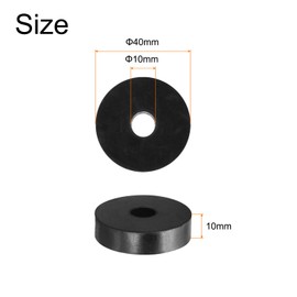 QUARKZMAN Pack of 8 Rubber Washers Rubber Spacer 40 mm Outer Diameter 10 mm Inner Diameter 10 mm Thick Rubber Spacer Round Spacer Sleeves for Home Car Accessories Black