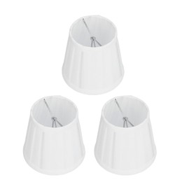 3PCS Cloth Lampshade E14 Clip On Fabric Lamp Cover for Chandelier Wall Lamp Office Home Decor(White )