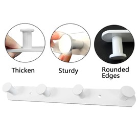 Molyorch Wall Coat Rack, White Coat Rack, Heavy for Bathroom Towel, Bedroom Clothing, Kitchen Towels