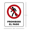 Genérico Monsterprint Señalamiento Letrero Prohibido el Paso, 20x25 cm. Impresión