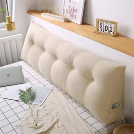 VClife Wedge Headboard Pillow Ivory Reading Pillow Washable Triangle Pillow, Daybed Pillow for Sitting in Bed Versatile Backrest Positioning Support Pillow for Living Room Office Car 31"x8"x20"