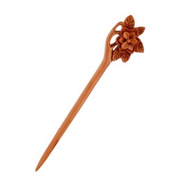 Beavorty Retro Vintage Hair Pin Carved Wood Flower Hair Stick Women's Headdress Accessory