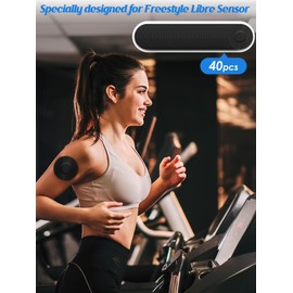 Freestyle-Libre-3-Pflaster, 40 Stück Pflaster für Freestyle Libre 1, 2 & 3 Sensor Wasserfest Selbstklebend Atmungsaktiv Hautfreundlich Klebepflaster von YOUSHARES(Schwarz)