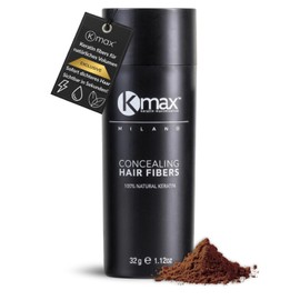 Kmax Keratin Hair Powder 32 g, Professional Volume Powder Hair Natural, Root Powder for Covering Balds - Light Brown