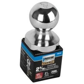 Reese Towpower Trailer Hitch Ball with Chrome Finish for Automotive Equipment, Trailer, Camper Vans, Vehicle, and Towing Needs