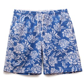 Men's Hawaiian Beach Shorts Swim Trunks Board Shorts Lightweight Casual Swimsuit Swimwear with Pocket No Liner(Light Blue,L)