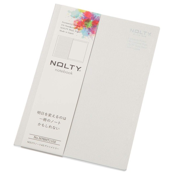 NOLTY Notebook, A5 Lined + Dot Grid, 176 Pages, Made