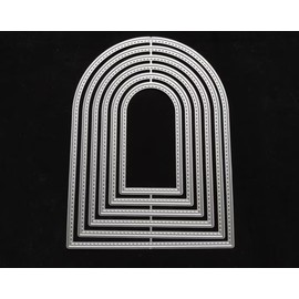 Silver Overlap Arched Border Metal Cutting Dies for Card Making Kit Embossing Paper Die Cuts Scrapbook Machine Stencils Storage Pockets Supplies,Embossing Kit，Scrapbooking,Die-Cutting and Embossing