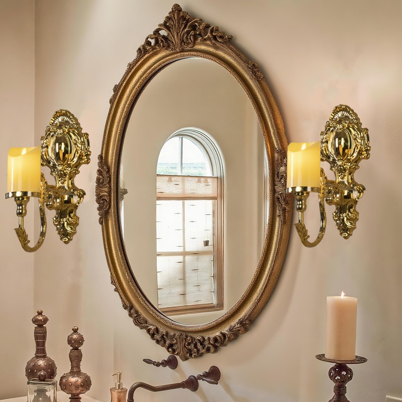 Gold Candle Sconces for Tapered Candlestick,Pack of 2, Gold Candle