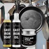 Culina Supreme Cast Iron Care Set: Restoring Scrub, Cleaning Soap