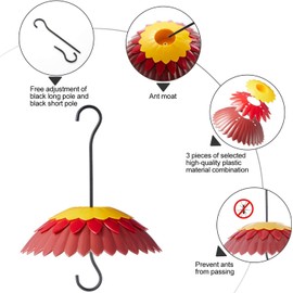 SamnFat Bird Feeder Weather Guard Cover Hummingbird Shade Red Mini Dome Rain for Outdoors Ant Proof, Hanging Squirrel Baffle for Small Wild Feeders Keep Nectar & Seed Dry, Décor Garden,8" (2 Pack)