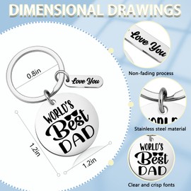 Qiubewi Worlds Best Dad Gifts from Daughter Son Unique Birthday Christmas Thanksgiving Fathers Day Valentines Gifts for Daddy Father Papa Love You Dad Keychain Gift Cool Key Chain Accessories