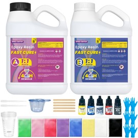 Bond Craftor Fast Cure Epoxy Resin 64oz, Crystal Clear Casting Resin Kit