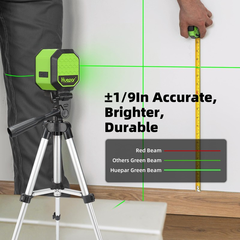 Laser Level with Tripod, HUEPAR 100Ft Self Leveling Laser Level