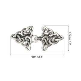 PATIKIL Cloak Clasp, 2Pcs Alloy Vintage Sweater Clips Retro Cardigan Buckles Sew on Hooks for Clothing Dress Shawl Collar Brooches and Pins, Style 3