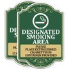 2 PC Designated Smoking Area Signs, 14"x10" Smoking Area Sign,