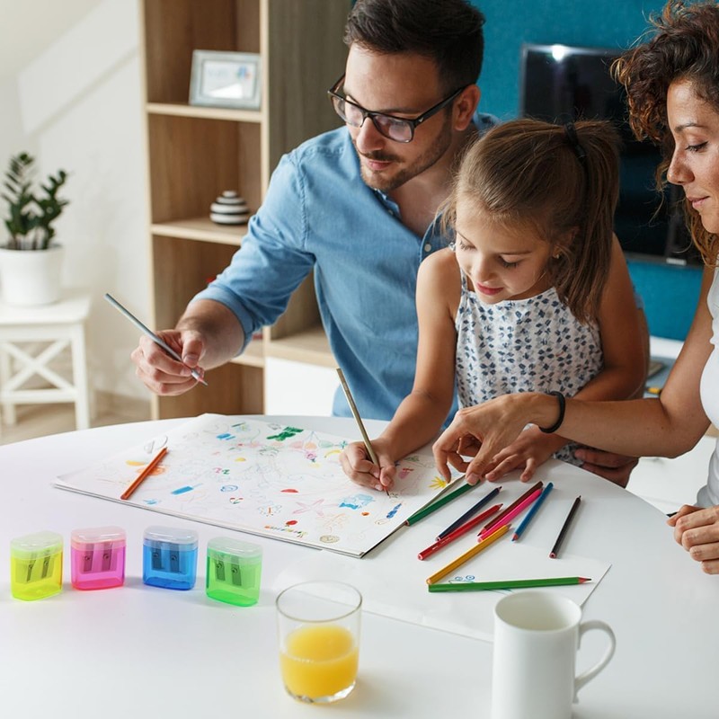 Coideal Coloured Pencil Sharpener Handheld, 24 Pcs Small Manual Canister