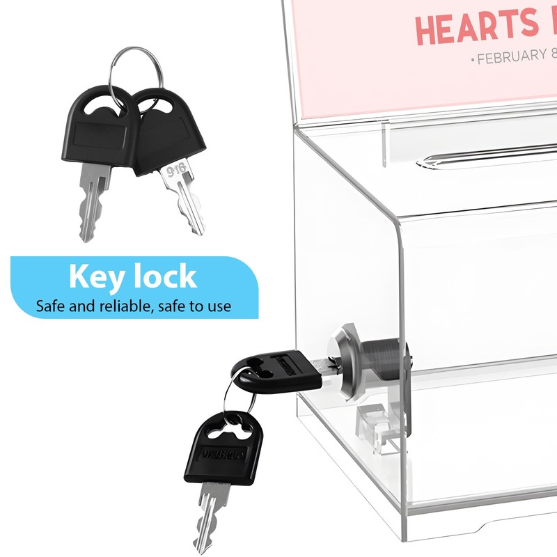 DEECOZY Acrylic Donation Box Lockable, Ballot Box Transparent with Key