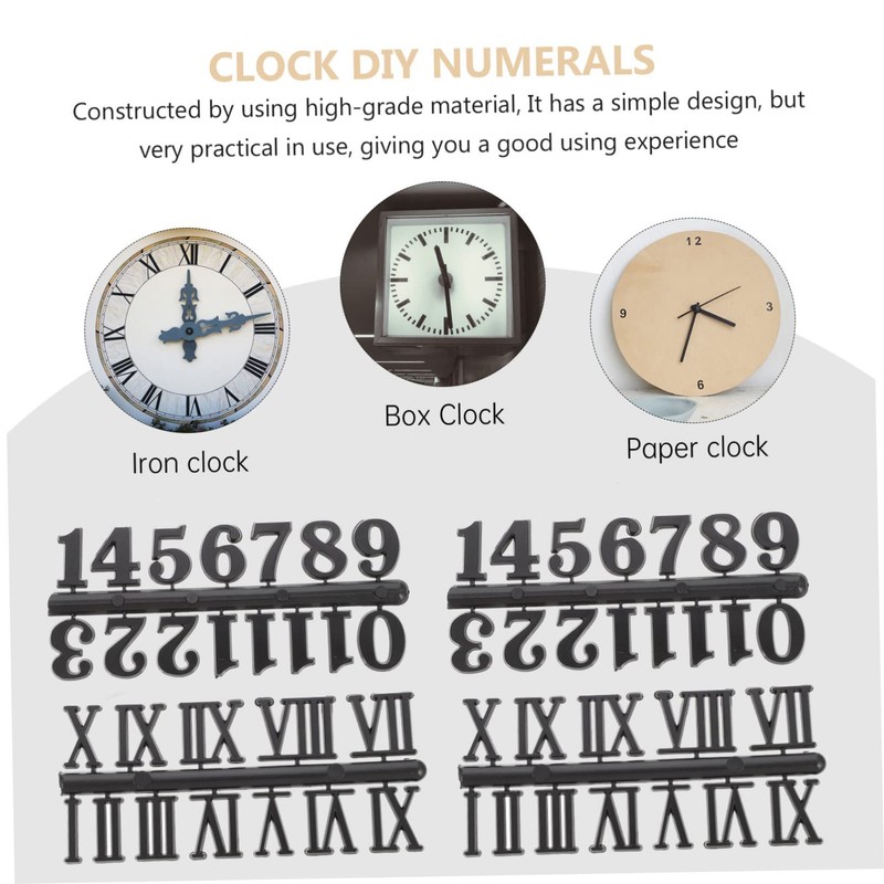 COHEALI 6pcs Clock Making Parts DIY Arabic Roman Numerals for