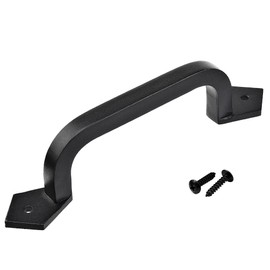 LIZAVO - 9" Square Door Pull Handle in Black - Solid Cast Iron