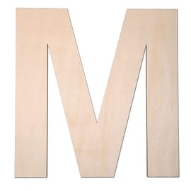 12 Inch Wooden Letter M, 1/4 Inch Thick Large Unfinished Wood Letter for DIY Crafts Home Wall Decor