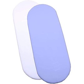 Moses Basket Fitted Sheets Baby Pack of 2 (1 Blue 1 White)