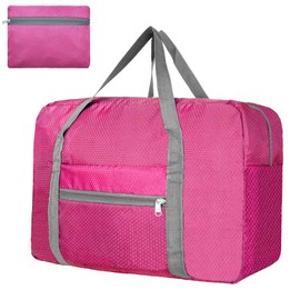 for Easyjet Airlines Cabin Bag 45x36x20 Underseat Travel Duffel Bag Foldable Carry On Luggage Holdall Overnight Weekend Bag for Women and Men(30L, Rose)