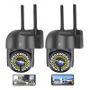 2pcs Cámara De Seguridad Exterior Wifi Foco Hd Visión Alarma