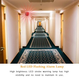 Zopsc Luz de alarma roja intermitente, luz de alarma de seguridad, luz de advertencia de señal intermitente, intermitente continuo y rápido, mejor efecto de advertencia, adecuado para varios conos de tráfico, columnas de advertencia