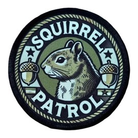 Patches for Backpacks, Funny Secret Squirrel Patrol Printing Patches Embroidered Tactical Patches, Military Style Hook and Loop Badges, DIY Morale Applique Accessories for Jacket, Backpack, Hats
