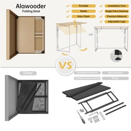 alawooder Folding Desk 30 Inch - Small Foldable Desk for Small Space Minimalist, Space Saving Collapsible Compact Desk Portable Table for Craft, Writing, Study and Work (No Assembly Required)