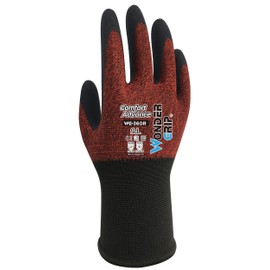 Wondergrip WG-360R Comfort Advance Safety Gloves, Ultra Thin Lining, High Grip, TPDT Technology, IT Compatible and Ergonomic Fit, for Dry to Wet Applications, Red, Size