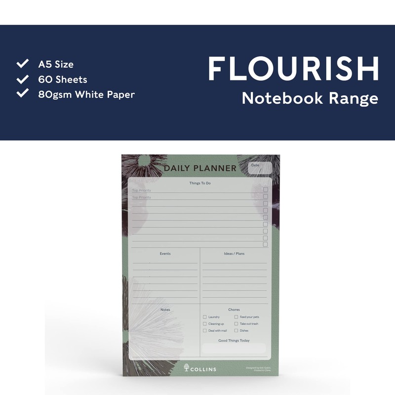 Collins Flourish A5 Daily Desk Pad - To Do List