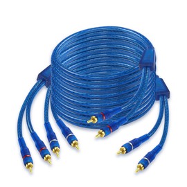 XMSJSIY 4 Channel RCA Car Audio Cable Connection Cable 4 RCA Male to Male Twisted Pair Cable with Noise Reduction for Car Marine Motorcycle Audio - 5 m / 16.4 ft