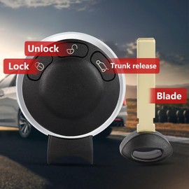 Aichiyu FCC ID: IYZKEYR5602 & KR55WK49333 Smart Remote Control Car Key Fob Replacement for Mini Cooper 2006 2007 2008 2009 2010 2011 2012 2013 CAS System Remote 315Mhz