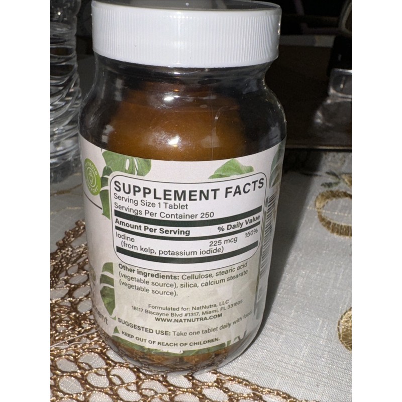 LARGER 250 Vegan Tablets Natural Nutra Kelp with Iodine ????????