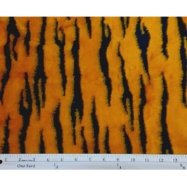 Faux Fur Tiger Stripes Jungle Animal Skin Print Orange 58" Wide Acrylic/Blend Fabric by The Yard (2267S-9i)