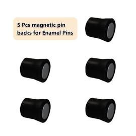 5 Magnetic Pin Backs for Enamel Pins (Black), Converts Pins into Refrigerator Magnets & Put Your Pins on Fridge for Seasonal Decorations and Gifts, Enamel Pins Not Included