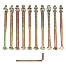 Allen Headed M6 Bolt and Barrel Nut Zinc Plated Hex Drive Socket Cap Furniture Barrel Screws for Furniture Cots Beds Crib and Chairs with Wrench (100mm)