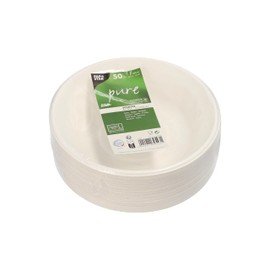 50 Bowls Sugar Cane Pure 680 ml Diameter 19 cm 4 cm White