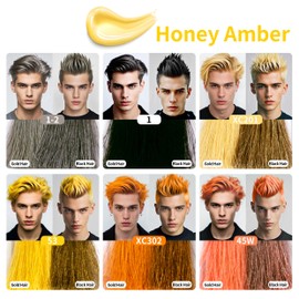 Temporary Hair Color Wax for Men - SUPIYA Washable Hair Wax Color, All-Day Hold Disposable Hair Wax for Party, Cosplay & Daily (Midnight Color #1-2)