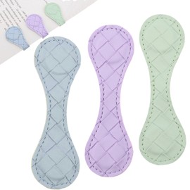 Leather Magnetic Bookmark, 3Pcs Braided Pattern Magnetic Bookmarks, Magnet Bookmark Clips Gift for Women, Kids, Reading Lovers, Teacher Gift for School Office Home Supplies (Blue+Green+Purple)