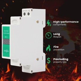 DIN Rail Voltmeter, DC 11V-310V DC Voltage Meter, Digital Display, 3 Display Digits, with English User Manual