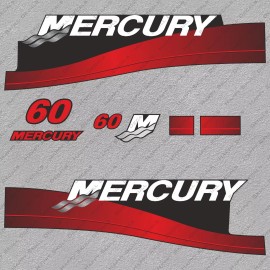 Unbranded High Quality Graphics set fit 60Hp Mercury outboard cowling decal custom Motor