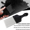 Pack of 3 Afro Hair Comb, Metal Curling Comb, Various