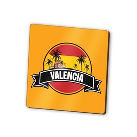 1 x Valencia Square Magnet - Spain Spanish Flag Skyline Landmarks City Fridge Magnetic Travel Holiday Family Friend Women Men #83287