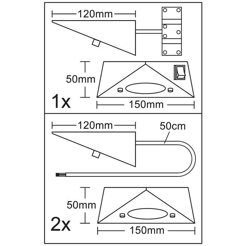 Trango Cook 6739-32N Kitchen Under-Unit Light with 3x 4.8 Watt